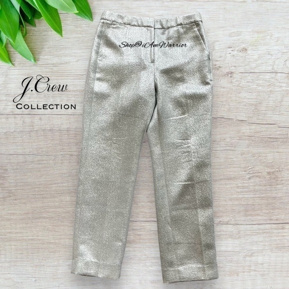 J.Crew Collection NWT metallic silver straight leg pants *shop@iamwarrior - Picture 7 of 16